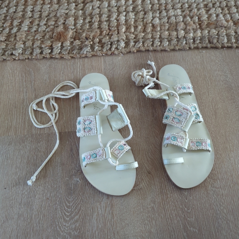 FREE PEOPLE Mantra Mirror Sandals / Natural Size 38.5 us8.5 - Picture 4 of 8